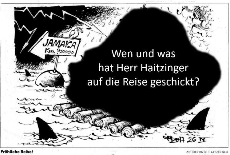 Karikatur Heitzinger mit Loch